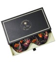 Fan Palm Sleeping Eye Mask 100% Mulberry Silk Black Hibiscus