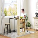 Barbord med barstolsett 3 stk. Barbordsett med kjøkkenbord Oppbevaring 2 stoler Fotstøtter Moderne Stil Plassbesparende Spisest