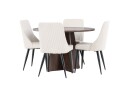 Bootcut Spisegruppe 110 cm Rund med 4 Leone stoler   Mocca/Beige
