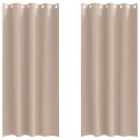  Gardiner med gardiner 2 pcs Gråbrun Polyester