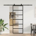 vidaXL Skyvedør med monteringssett 76x205 cm ESG glass og aluminium