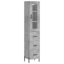 vidaXL Highboard betonggrå 34,5x34x180 cm konstruert tre 8720845486679