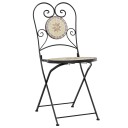  Bistrobord med mosaikk terrakotta og hvit jern og keramikk 3216356