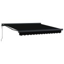 Automatisk uttrekkbar markise svart 300x250 cm  Markise erstatningsstoff for 3x2.5 m ramme svart