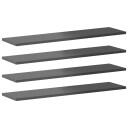 vidaXL Hylleplater 8 stk høyglans grå 80x20x1,5 cm sponplate