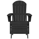 Adirondack Stol med Fotstøtte Svart HDPE