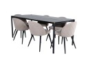 Venture Home Pelle Spisegruppe 190 cm Rektangulær med 6 Velvet stoler Beige