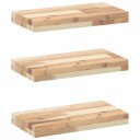 Flytende hyller 3 stk 40x20x4 cm ubehandlet heltre akasie