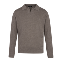 Adebayo Sweater Mid Brown XL Merino knit polo pique