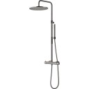 Nicobelli Paffoni Light dusjsett stål steel look Ø300 mm