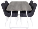 Venture Design Inca & Plaza spisegruppe Grå/svart 4 st stoler & bord 160 x 85 cm
