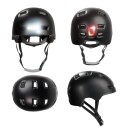 Crazy Safety Urban bicycle and skater helmet with front and rear lights Black M 54 57cm CS240201