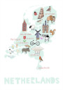 The Netherlands Illustration by Artist Carla Daly Plakat Plakat / 50x70cm