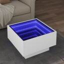  Salongbord med LED hvit 50x50x30 cm konstruert tre 847504