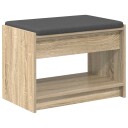 vidaXL Gangbenk Sonoma eik 63 x 38 x 45 cm Konstruert treverk og stoff