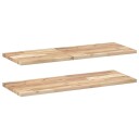  Flytende hyller 2 stk 80x30x2 cm ubehandlet heltre akasie