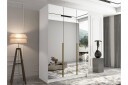 Herrljunga Garderobe med Speil 150 cm - Hvit/Gull