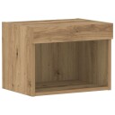  Veggskap med LED lamper Artisan Eik 40x30x30 cm