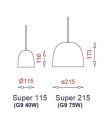 Piet Hein Super 115 Taklampe Opal med Sort Ledning