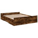  Sengeramme med skuffer røkt eik 150x200 cm konstruert tre 8721102619434