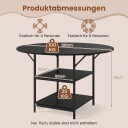 Rundt spisebord for 4 6 personer oppbevaring i to etasjer metallramme