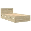  Sengeramme med hodegavl sonoma eik 100x200 cm konstruert tre 8721102855825