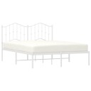 vidaXL Sengeramme i metall med sengegavl hvit 150x200 cm 8721012211490