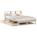  Seng med bokhylle uten madrass 120x190 cm heltre furu 8721158410023