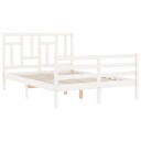 vidaXL Sengeramme med hodegavl hvit 140x190 cm heltre