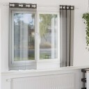  Voilegardiner med grommets 2 stk svart 140x140 cm 8721158550750