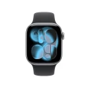 Apple Watch Series 11 GPS + Cellular 42mm Space Grey Aluminium Case with Black Sport Band S/M