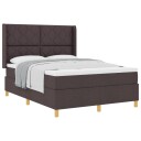  Bokseramme med Madrass i Mørkebrunt 140x190 cm Stoff