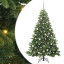  Kunstig juletre med 300 LED med stativ grønn 180 cm PE og PVC