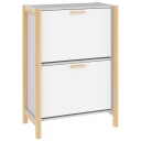 vidaXL Skoskap hvit 57,5x33x80 cm konstruert tre