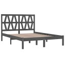 vidaXL Sengeramme grå heltre furu 200x200 cm