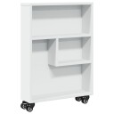 Smal oppbevaringsvogn hvit 48x13x68 cm konstruert tre