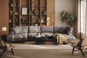 Copenhagen Premium 5 personers Højrevendt U formet Dyb Sofa med Divan og Chaiselong i Stoff   Brun