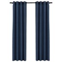 Vidaxl Lystette Gardiner Maljer Og Lin-Design 2 Stk Blå 140x245 Cm