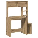  Skrivebord med hyller artisan eik 100x45x140 cm konstruert tre