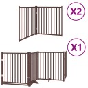 Vidaxl Hundeport Sammenleggbar 8 Paneler Brun 640 cm Poppeltre