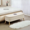 Oppbevaringsbenk 65L Teddy Fleece Gummitre Beige