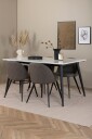 Venture Home   Spisegruppe Jimmy med 4 spisestoler Velvet Stitches   Hvit
