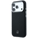 Mercedes skinnetui med treimitasjon og MagSafe til iPhone 17 Pro Max - Svart