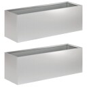 vidaXL Hageblomsterpotte 2 stk. Sølv 60 x 20 x 20 cm Galvanisert stål