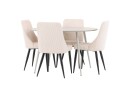 Venture Home Plaza Spisegruppe 120 cm Rund med 4 Leone stoler   Beige/Beige