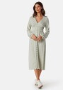 BUBBLEROOM V-neck Midi Button Dress Green/Floral M