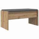 vidaXL Gangbenk med pute Artisan Eik 83 x 38 x 40 cm