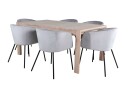 Venture Design Slider & Berit spisegruppe Grå/natur 6 stoler & bord 170 x 95 cm