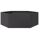 Plantekasse svart sekskantet 138x120x45 cm stål