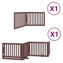 Vidaxl Hundeport Sammenleggbar 6 Paneler Brun 480 cm Poppeltre
